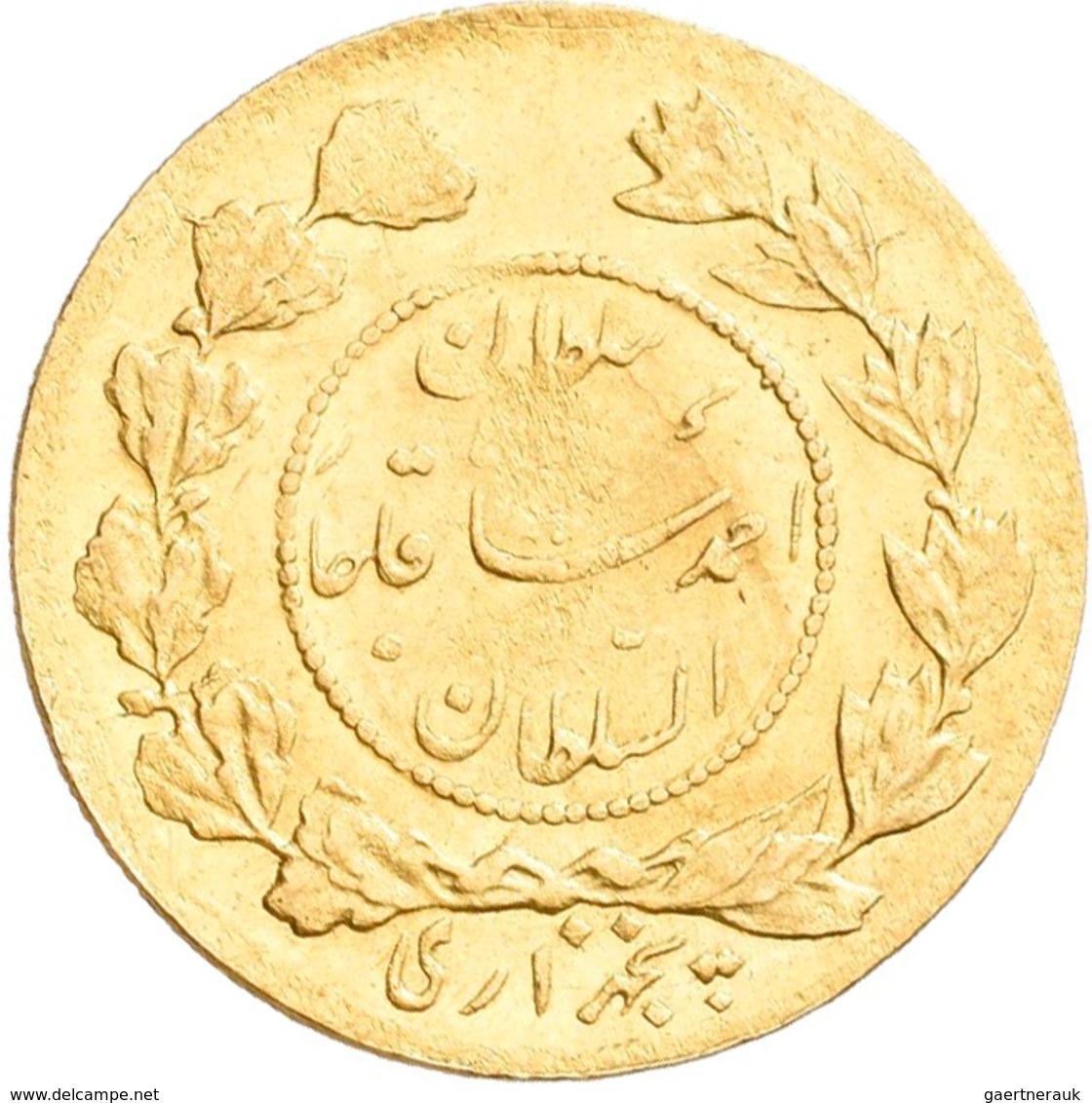 Iran: Ahmad Shah 1909-1925 / AH 1327-1344: 1/2 Toman AH 1339 (1917). Friedberg 85, 1,28 G, Sehr Schö - Iran