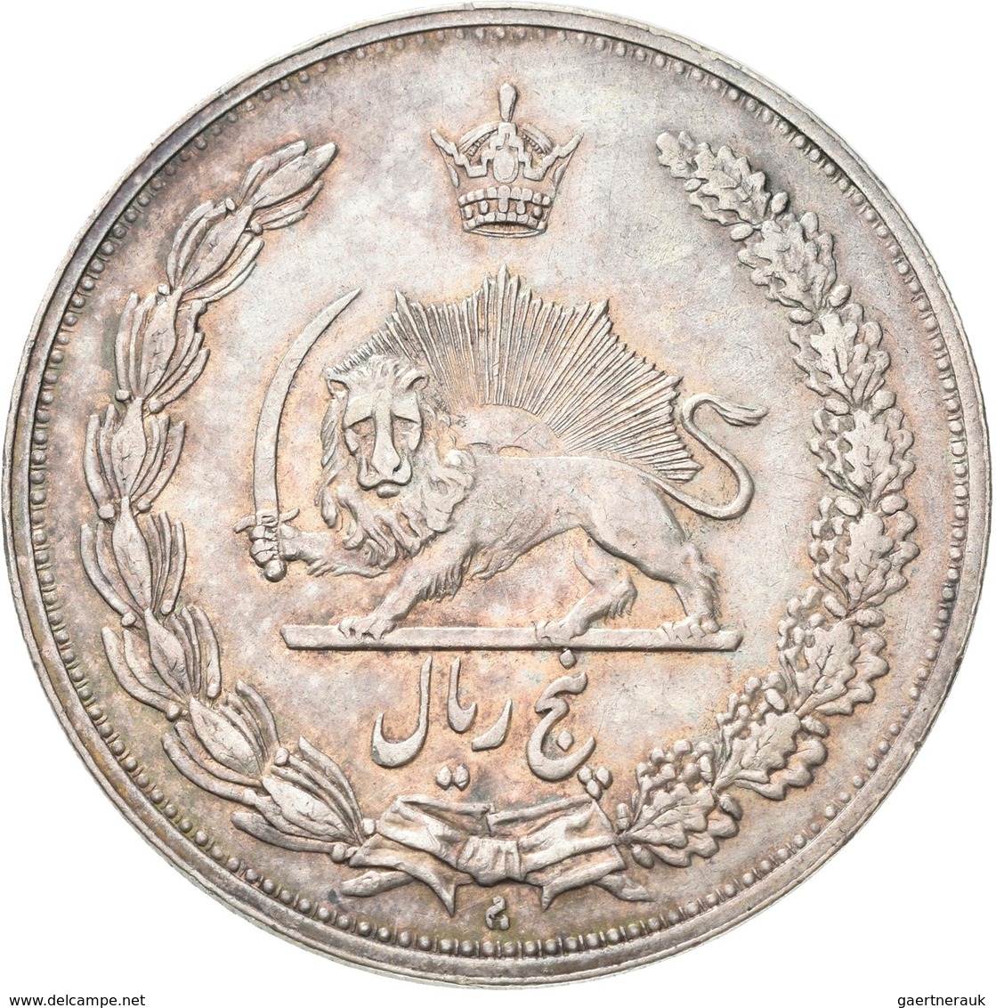 Iran: Königreich, Reza Shah: Lot 4 Silbermünzen Zu 5000 Dinars (5 Kran), Nicht Näher Bestimmt. - Iran