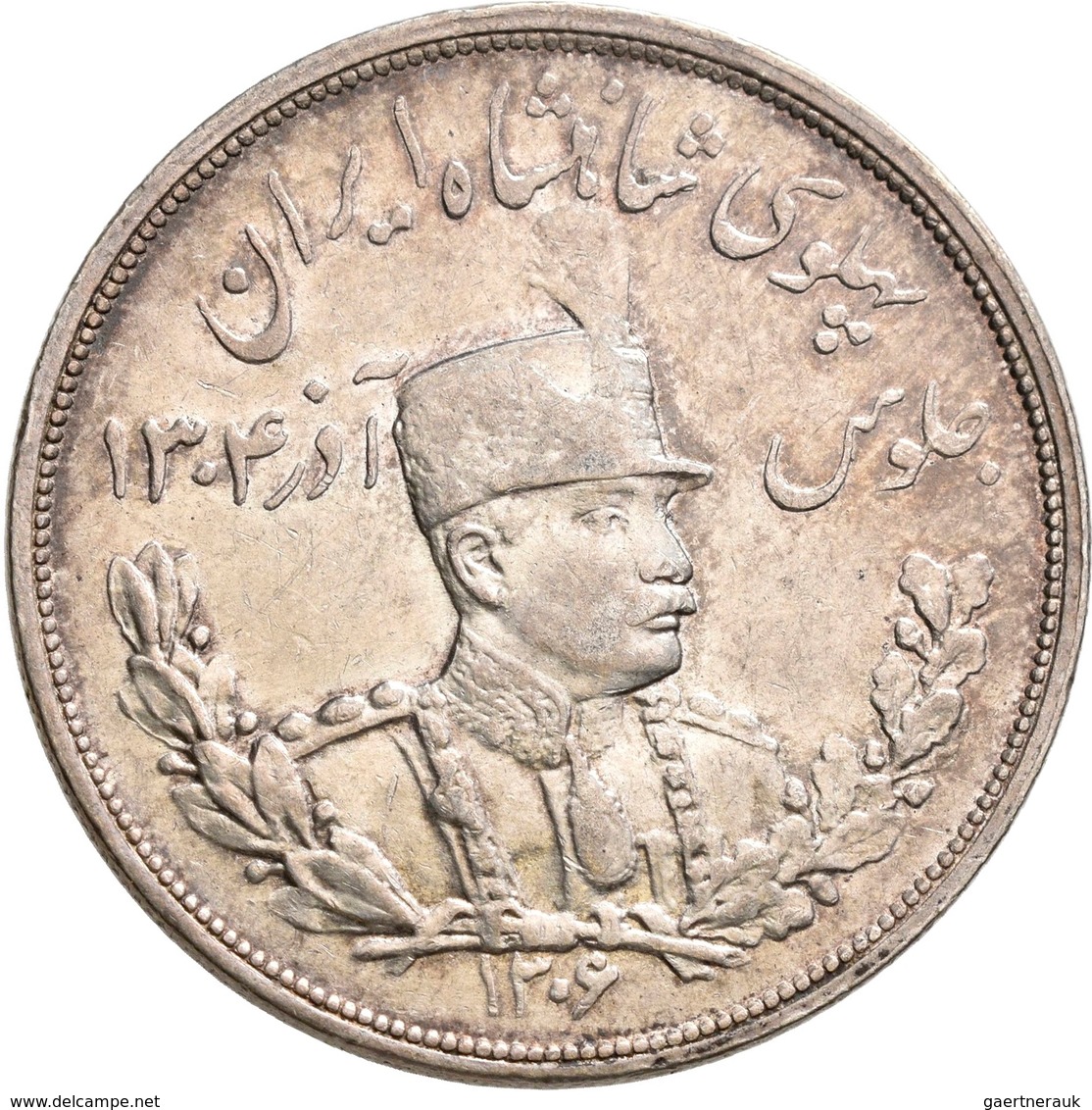 Iran: Königreich, Reza Shah: Lot 4 Silbermünzen zu 5000 Dinars (5 Kran), nicht näher bestimmt.