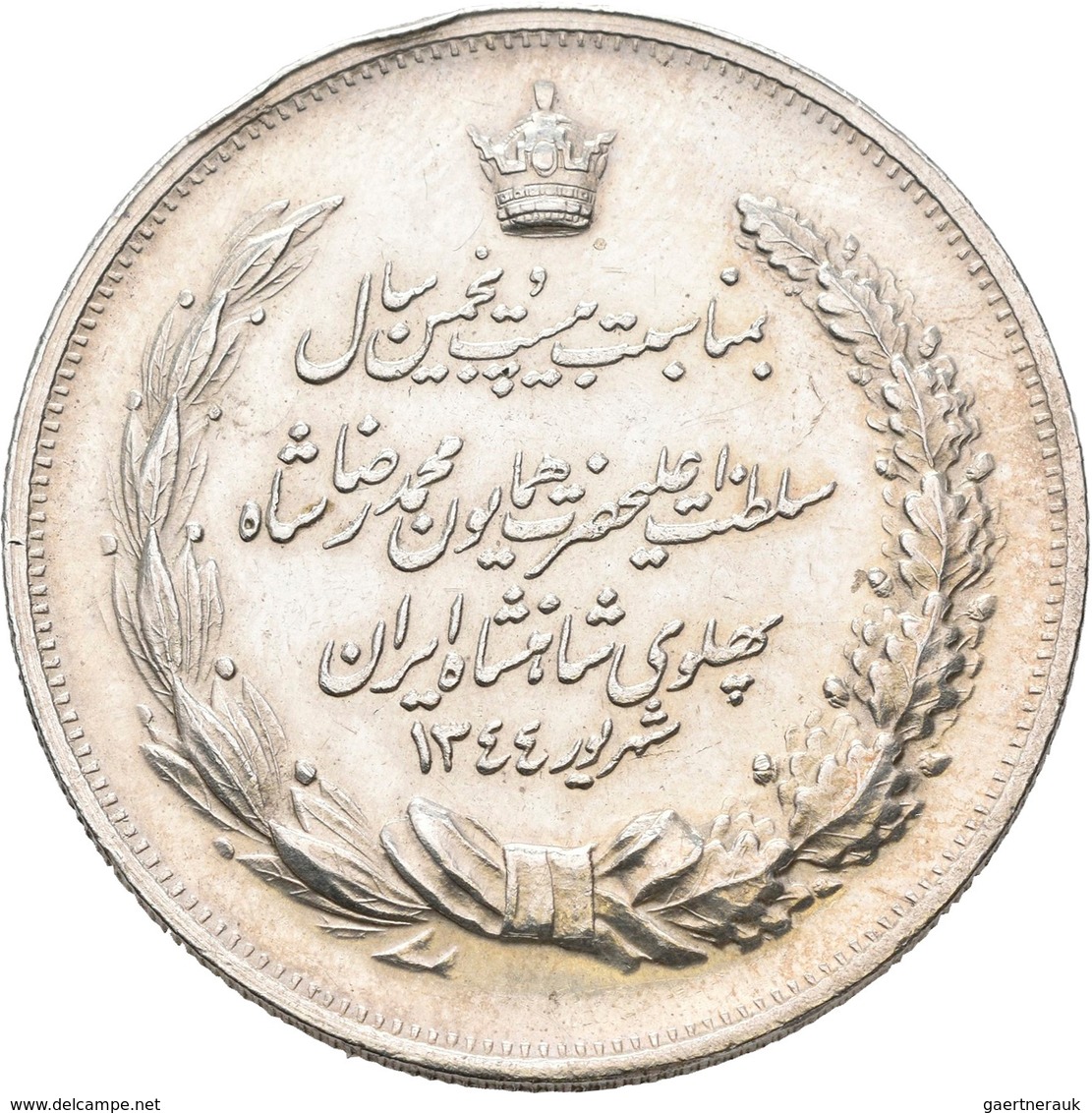 Iran: Lot 2 Medaillen, Vermutlich Silber. 1 X Reza Pahlavi Und Farah Diba Gemeinsam, Jahreszahl 1344 - Iran