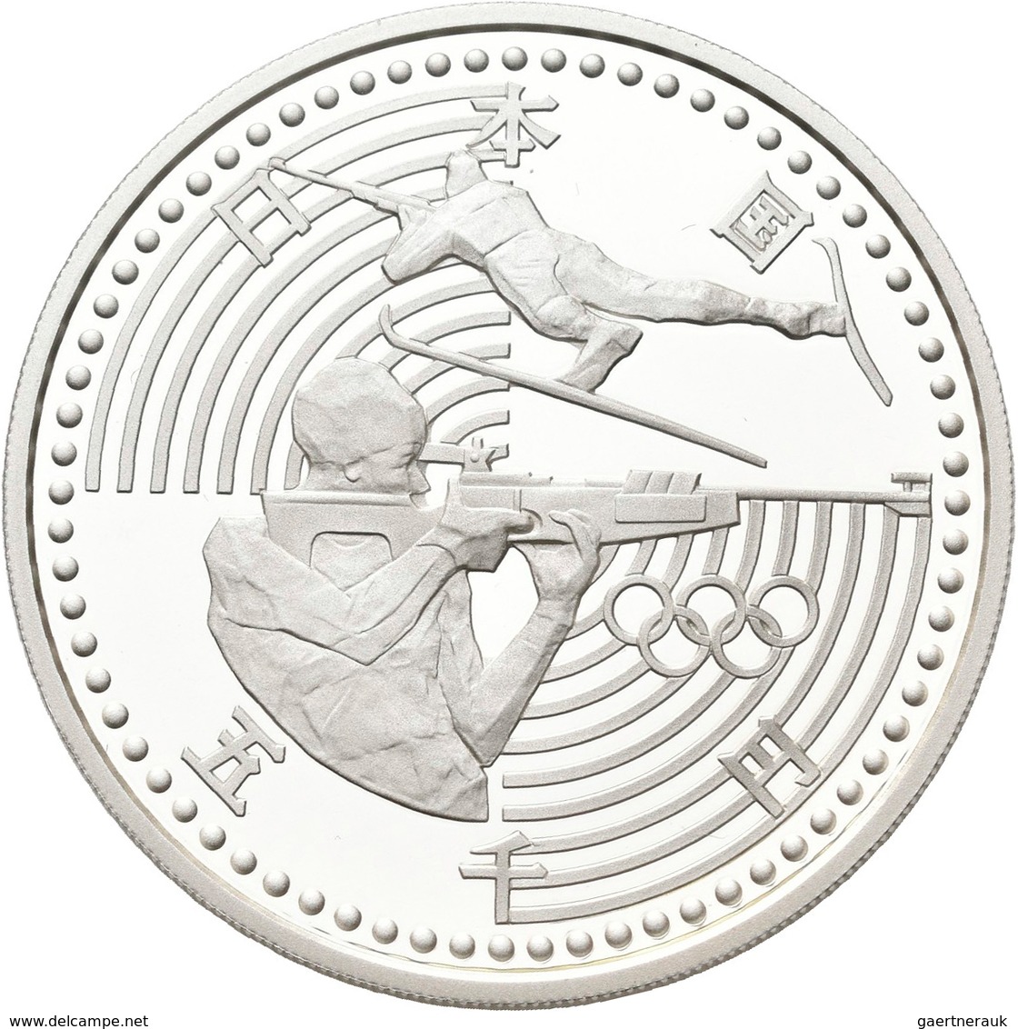 Japan: Olympische Winterspiele Nagano 1998: Set 3 X 500 Yen CN Münzen Plus 3 X 5.000 Yen Silber Münz - Japon