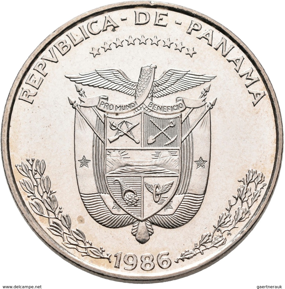 Panama: Un Balboa 1986 Probe / Pattern Struck In Kupfer-Nickel. KM# Pn5, Type II. 22,52 G. Auflage N - Panama