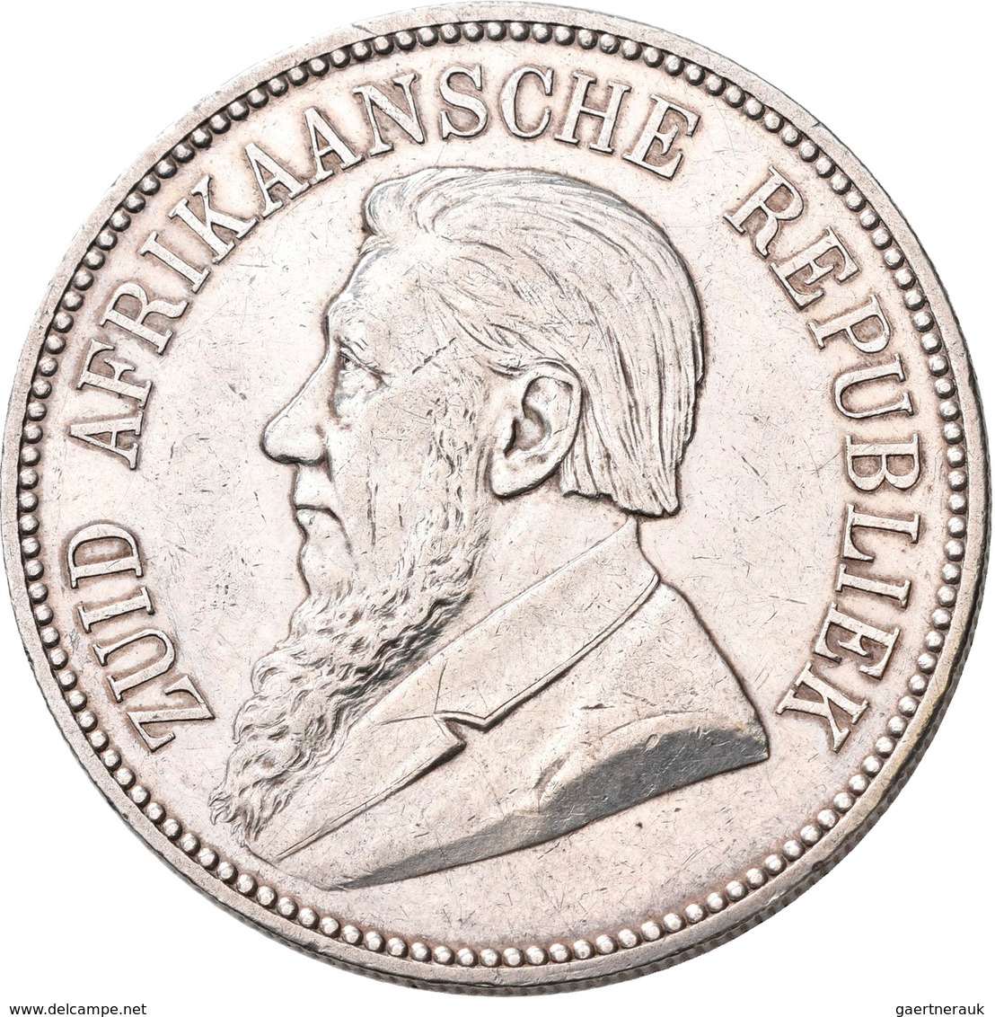 Südafrika: 5 Shillings 1892, Paul Krüger. KM# 8.2 (Wagen Mit Doppelter Deichsel, Geprägt In Berlin). - Zuid-Afrika