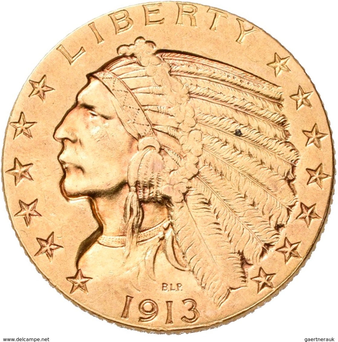 Vereinigte Staaten Von Amerika - Anlagegold: 5 Dollars 1913 (Half Eagle - Indian Head), KM# 129, Fri - Autres & Non Classés