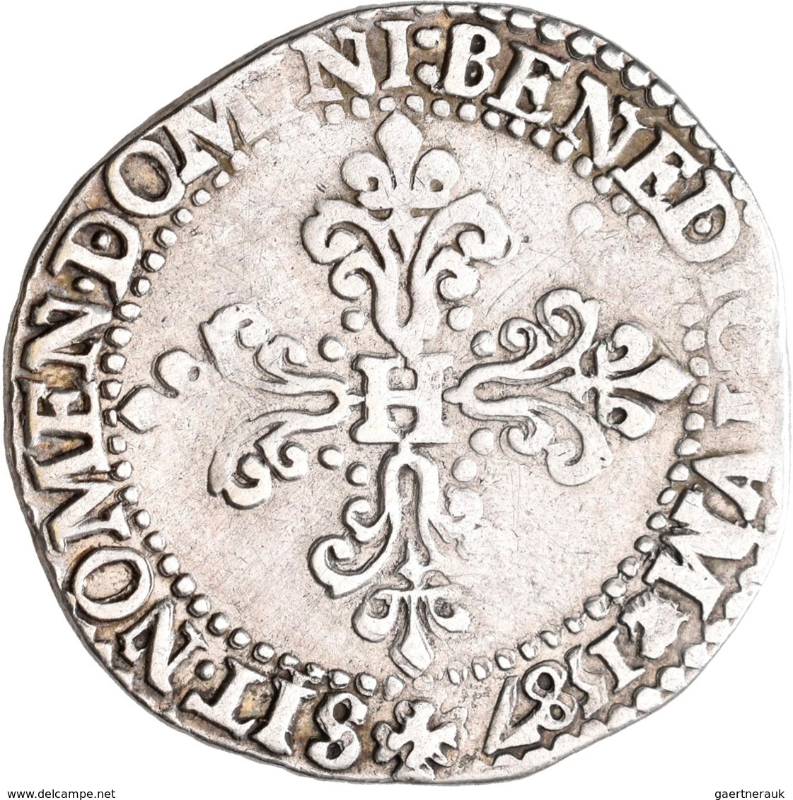 Frankreich: Henry III. 1574-1589: Lot 2 Münzen, Demi Franc 1587 A + 1578 G, Nicht Näher Bestimmt, üb - Autres & Non Classés