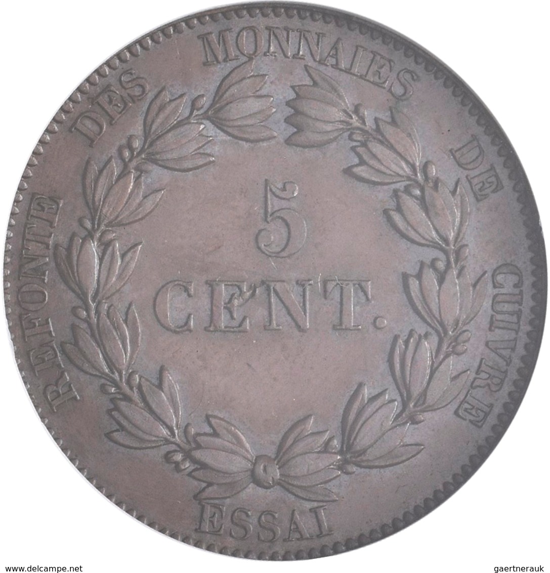 Frankreich: Louis Philippe I. 1830-1848: Lot 3 Proben / ESSAI: 5 Centimes O. J. (1840) Im NGC Holder - Autres & Non Classés