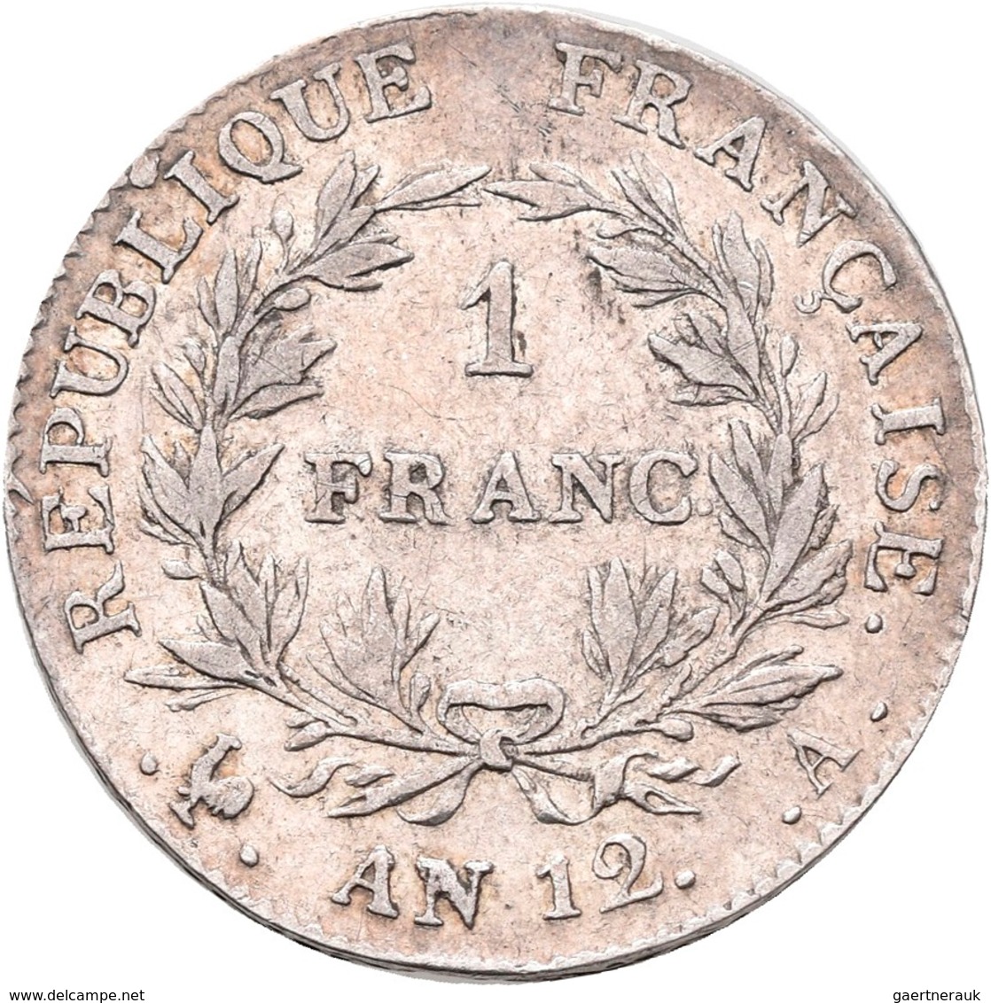 Frankreich: 1. Republik - Konsulat 1799-1804, Napoleon I. Als Konsul: 1 Franc AN 12 A Paris (1803-18 - Autres & Non Classés