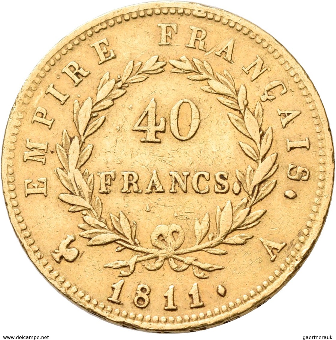 Frankreich - Anlagegold: Napoleon I. 1804-1814: 40 Francs 1811 A, KM# 696.1, Friedberg 505. 12,81 G, - Autres & Non Classés