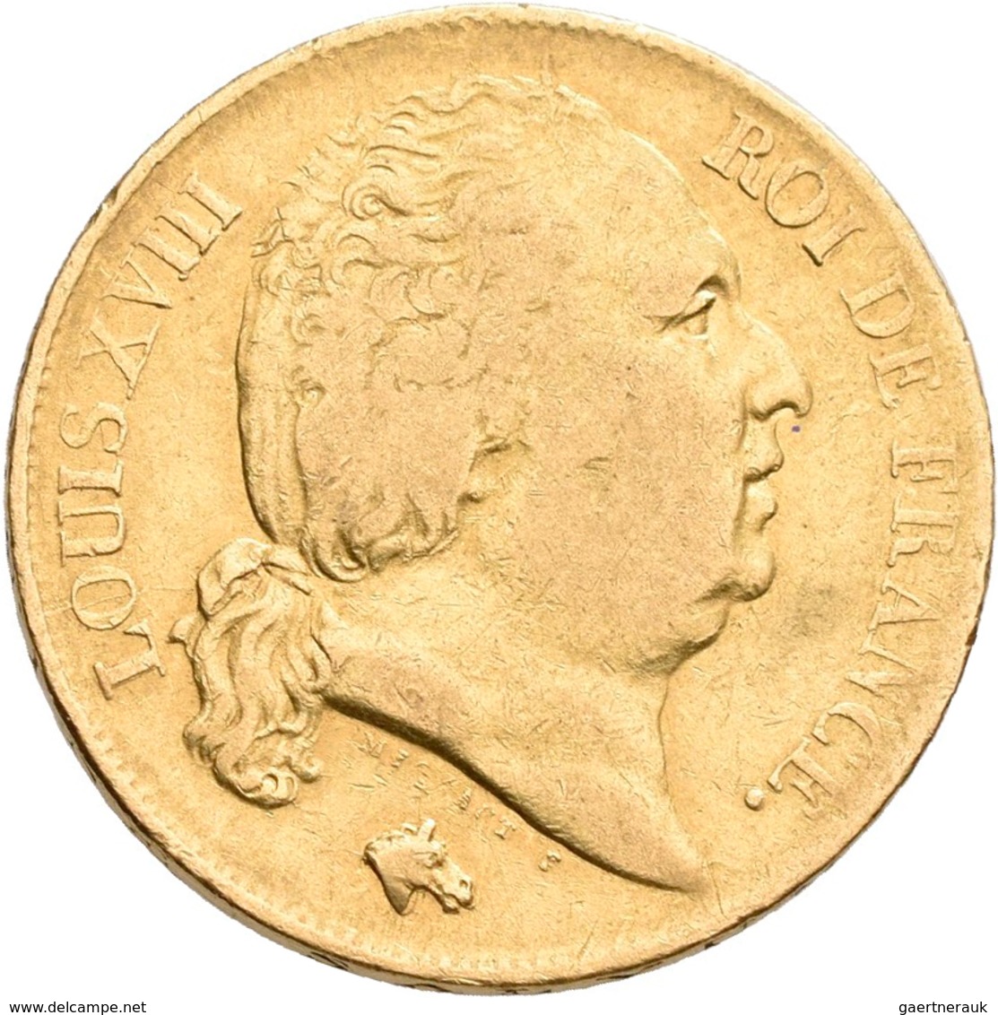 Frankreich - Anlagegold: Louis XVIII. 1814-1824: 20 Francs 1818 W, KM# 712.9, Friedberg 539. 6,37 G, - Autres & Non Classés
