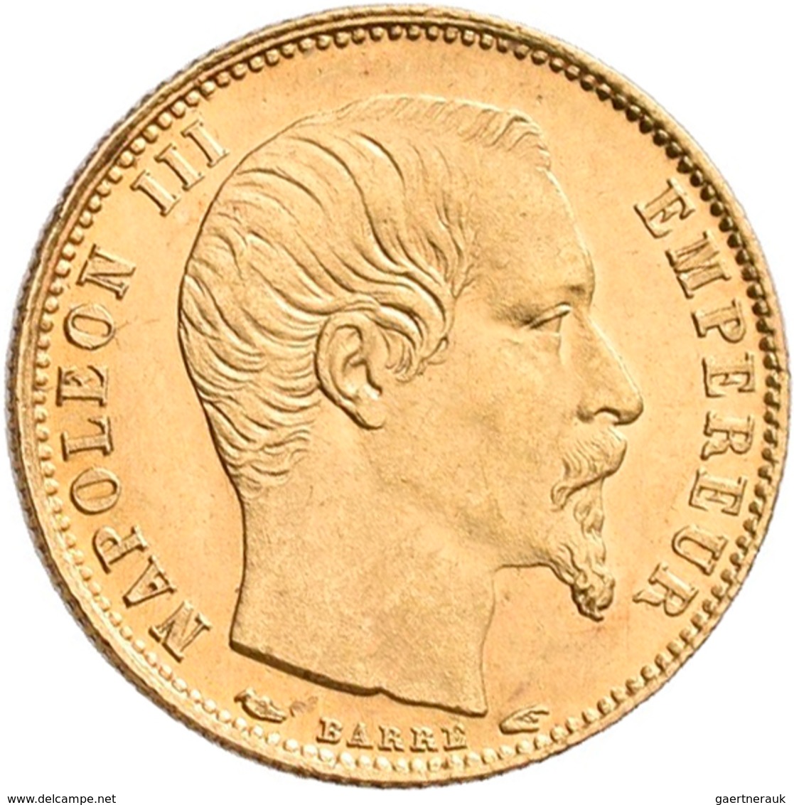 Frankreich - Anlagegold: Napoleon III. 1852-1870: 5 Francs 1855 A, KM# 783, Friedberg 578. 1,60 G, 9 - Autres & Non Classés