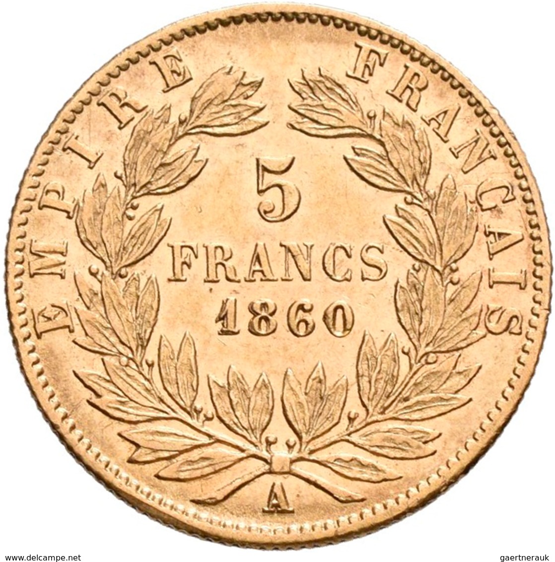 Frankreich - Anlagegold: Napoleon III. 1852-1870: Lot 7 Goldmünzen: 2 X 5 Francs 1858 A, 1860 A; 1 X - Autres & Non Classés