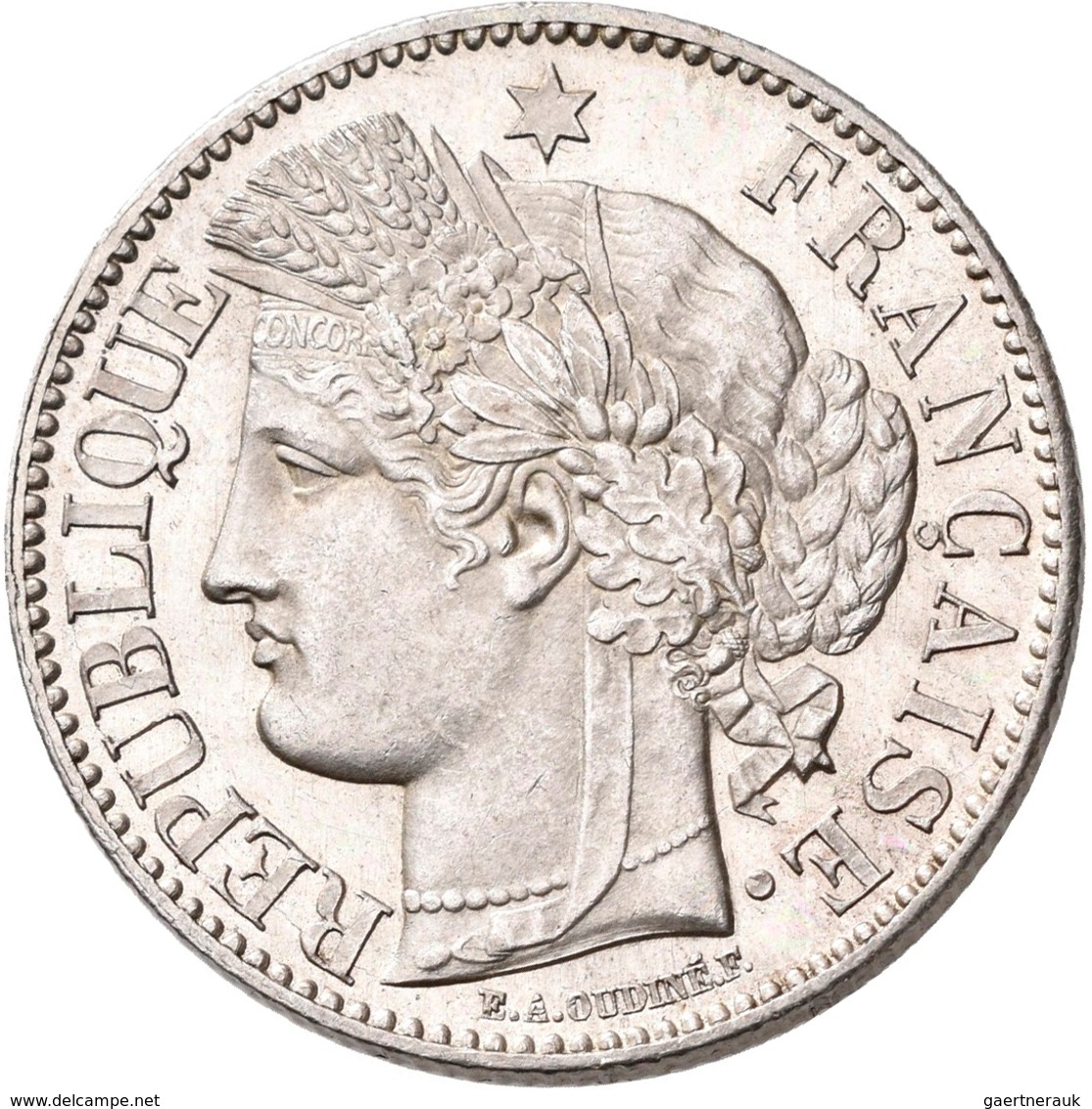 Frankreich: 3. Republik 1870-1940: 2 Francs 1871 A, KM# 817.1 Gadoury 530, Vorzüglich. - Autres & Non Classés