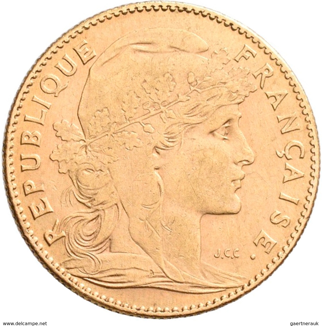 Frankreich - Anlagegold: 3. Republik 1870-1940: Lot 2 Goldmünzen: 20 Francs 1912 (Hahn / Marianne), - Autres & Non Classés