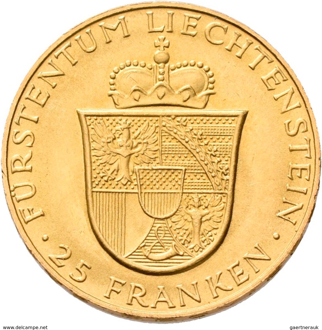 Liechtenstein - Anlagegold: Franz Josef II. 1938-1989: Lot 2 Goldmünzen: 25 + 50 Franken 1956. KM# 1 - Liechtenstein