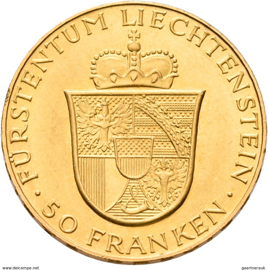 Liechtenstein - Anlagegold: Franz Josef II. 1938-1989: Lot 2 Goldmünzen: 25 + 50 Franken 1956. KM# 1 - Liechtenstein