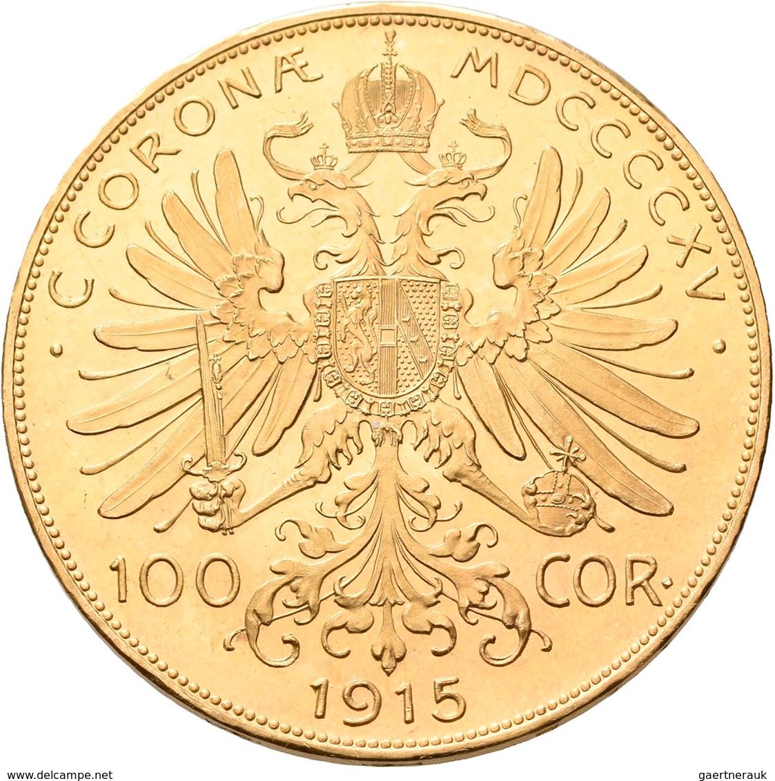 Österreich - Anlagegold: Franz Joseph I. 1848-1916: 100 Kronen 1915 (NP), KM# 2819, Friedberg 507R, - Oesterreich