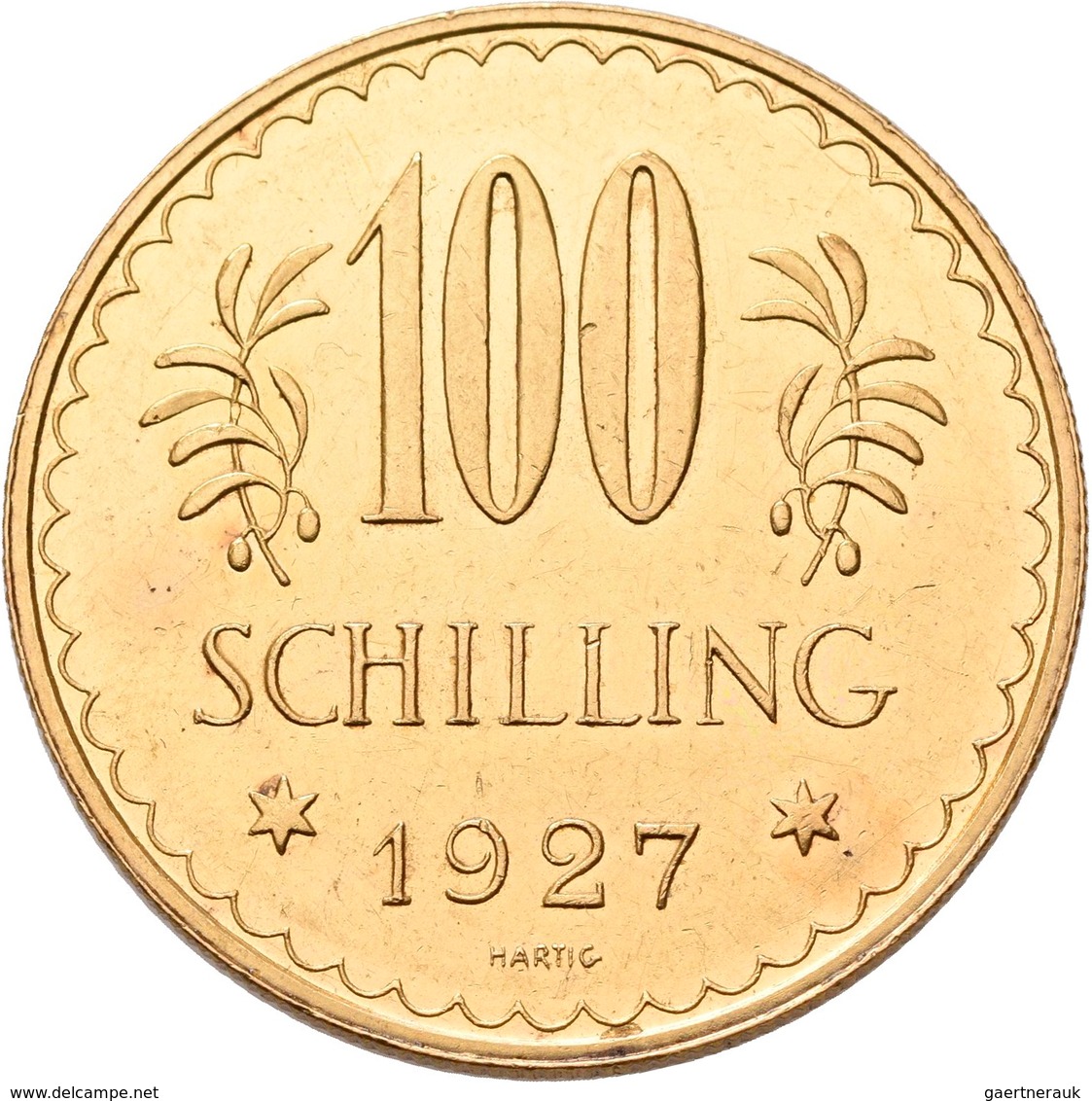 Österreich - Anlagegold: 1. Republik Bis 1945: 100 Schilling 1927, Edelweiss, KM# 2842, Friedberg 52 - Oostenrijk