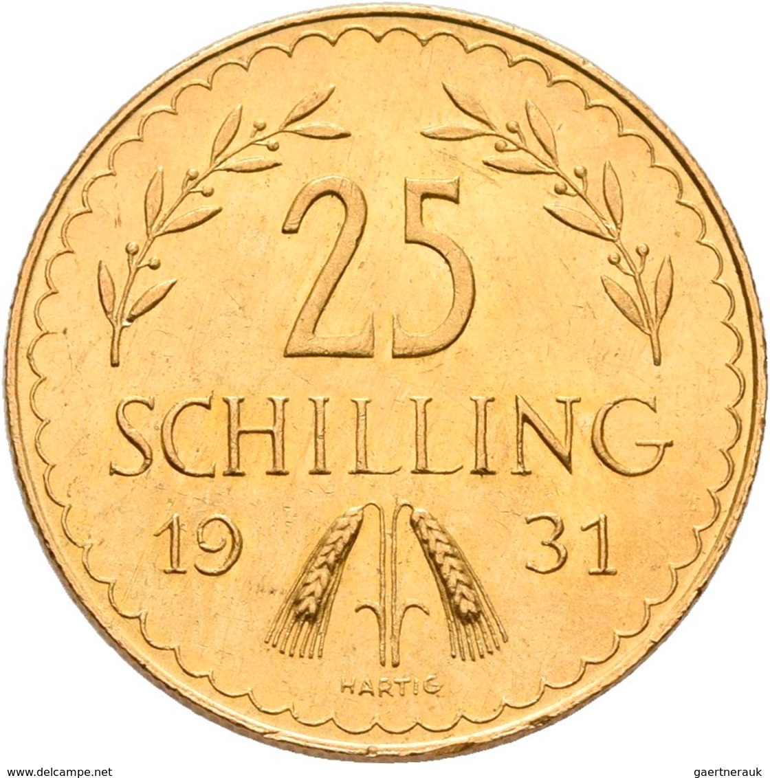 Österreich - Anlagegold: 1. Republik Bis 1945: 25 Schilling 1931, Edelweiss, KM# 2841, Friedberg 521 - Autriche