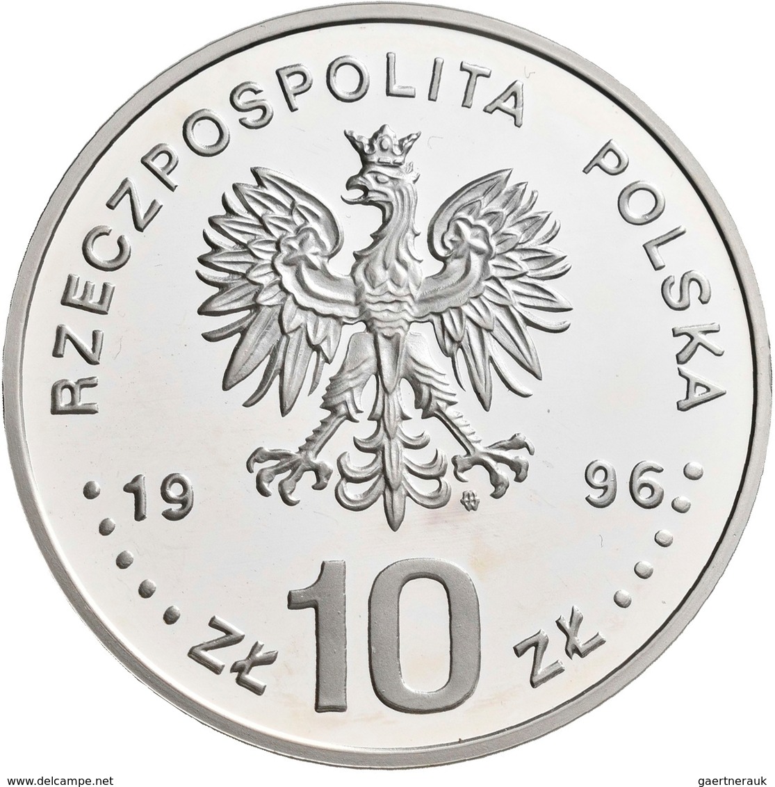 Polen: 10 Zlotych 1996, Zygmunt II. August, KM# Y 307, Fischer K (10) 004. Polierte Platte. - Poland