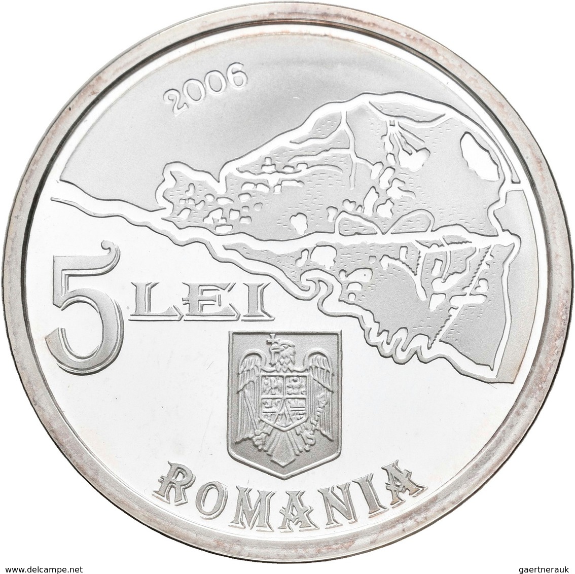 Rumänien: 5 Lei 2006, 150 Jahre Europ. Kommission Der Donau / Danube. KM# 213. 31,103 G (1 OZ), 999/ - Roumanie