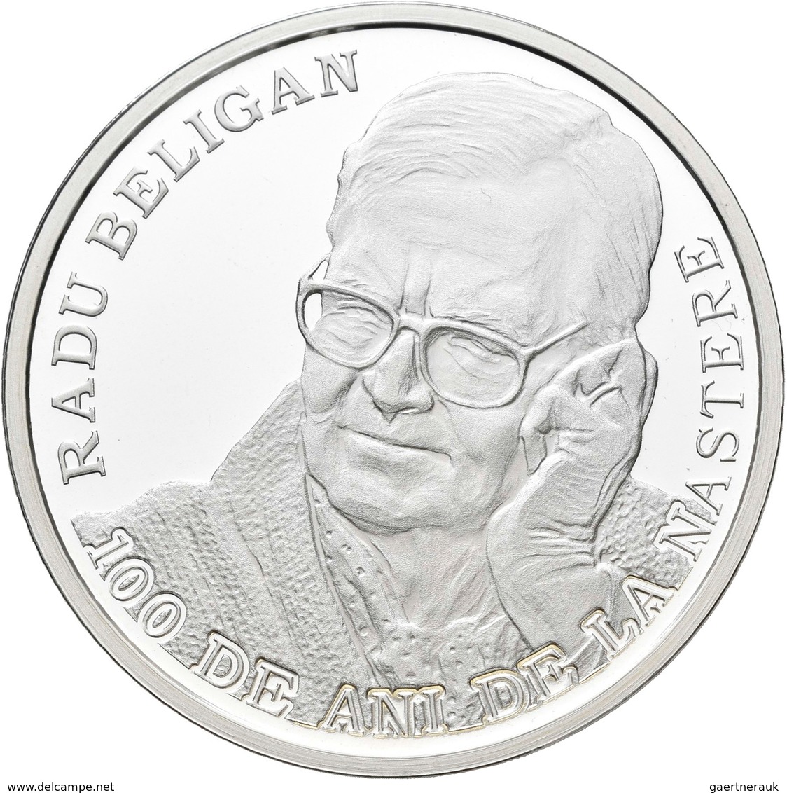 Rumänien: 10 Lei 2018, 100. Geburtstag Radu Beligan. KM# N.b. 31,103 G (1 OZ), 999/1000 Silber. Aufl - Roumanie