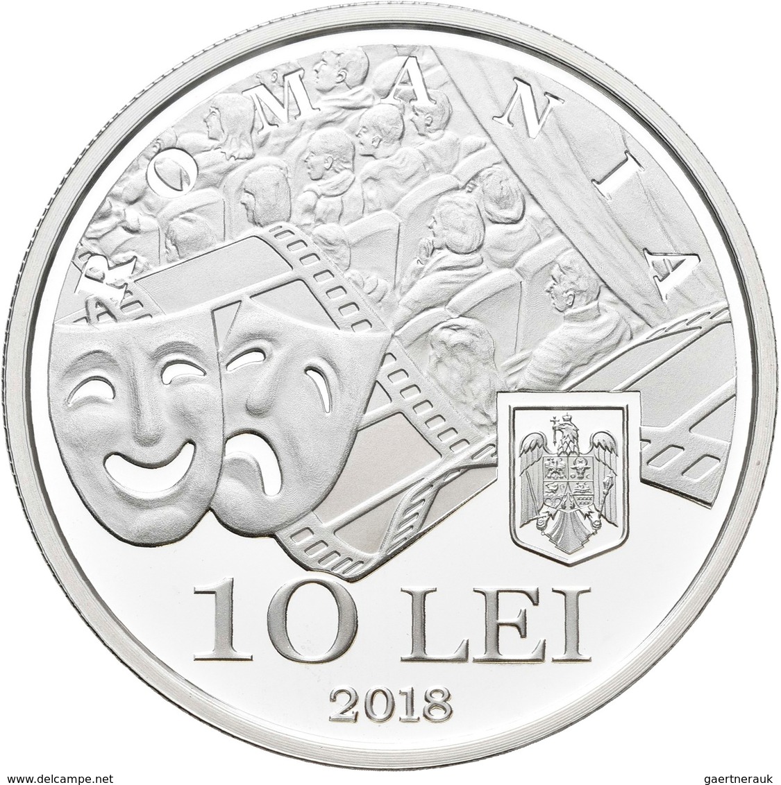 Rumänien: 10 Lei 2018, 100. Geburtstag Radu Beligan. KM# N.b. 31,103 G (1 OZ), 999/1000 Silber. Aufl - Roumanie
