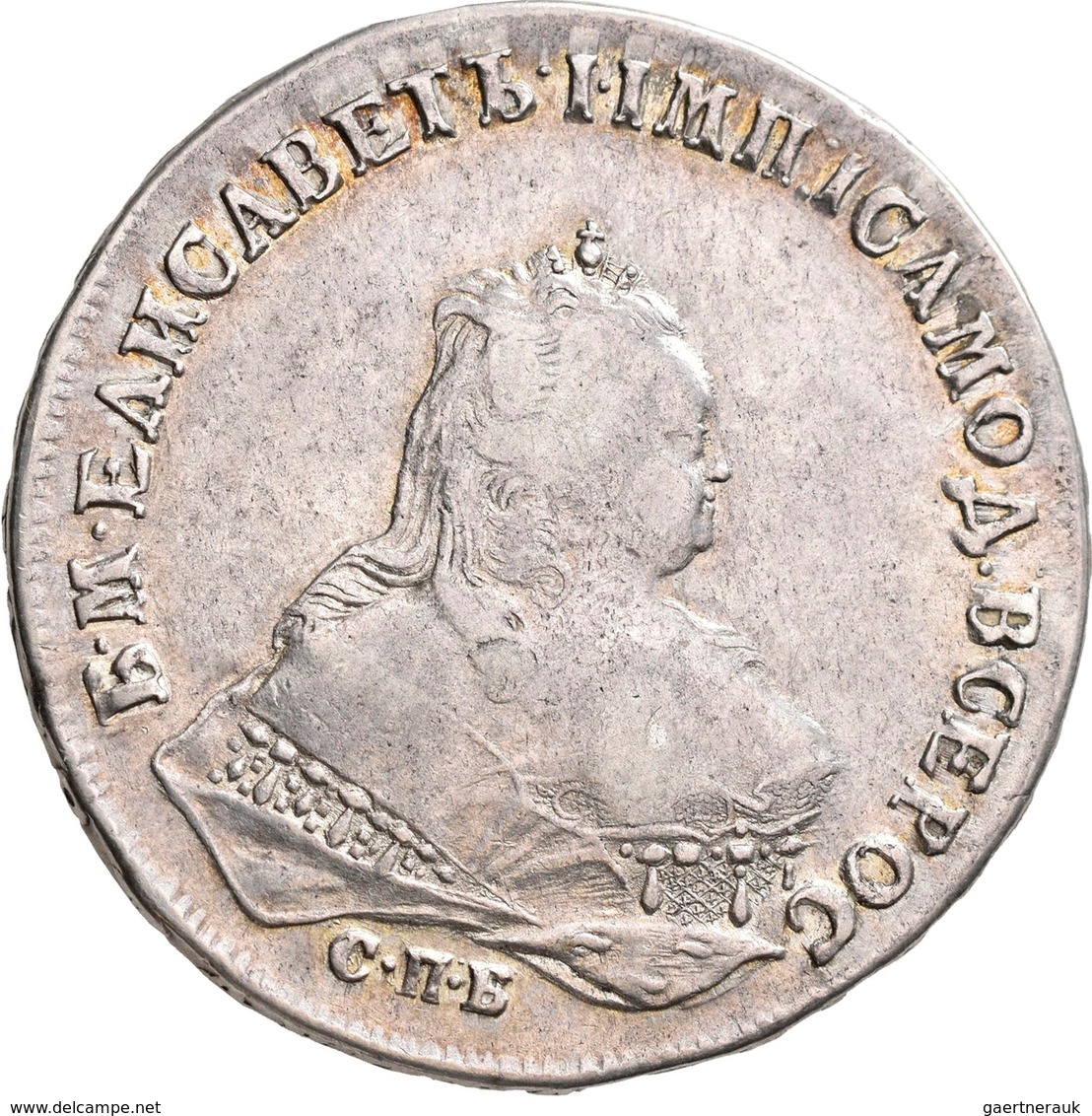 Russland: Elisabeth 1741-1761: Rubel 1745 СПБ St. Petersburg. Davenport 1677, KM# C 19b.4, Bitkin 25 - Russia