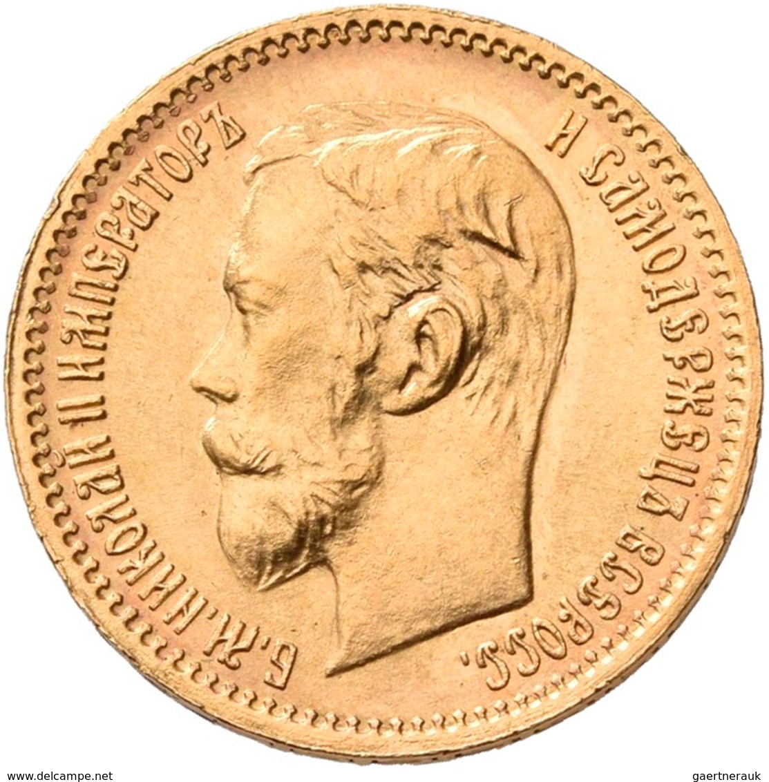 Russland - Anlagegold: Nikolaus II. 1894-1917: 5 Rubel 1902. KM Y# 62, Friedberg 180. 4,31 G, 900/10 - Russia