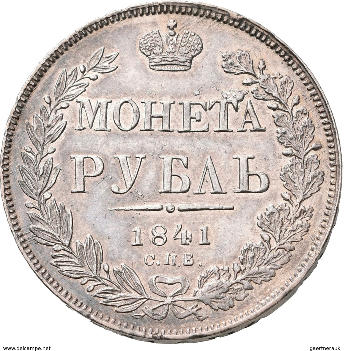 Russland: Nikolaus I. 1825-1855: Rubel 1841 CПБ-HГ, St. Petersburg. KM C# 168.1, Bitkin 192. 20,85 G - Russia