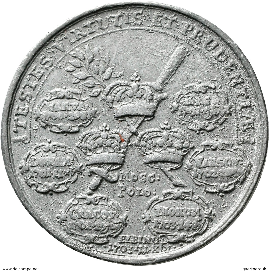 Schweden: Karl XII., 1697-1718: Zinnmedaille 1703, Unsigniert, Von G. Hautsch, Auf Seinen Einzug In - Sweden
