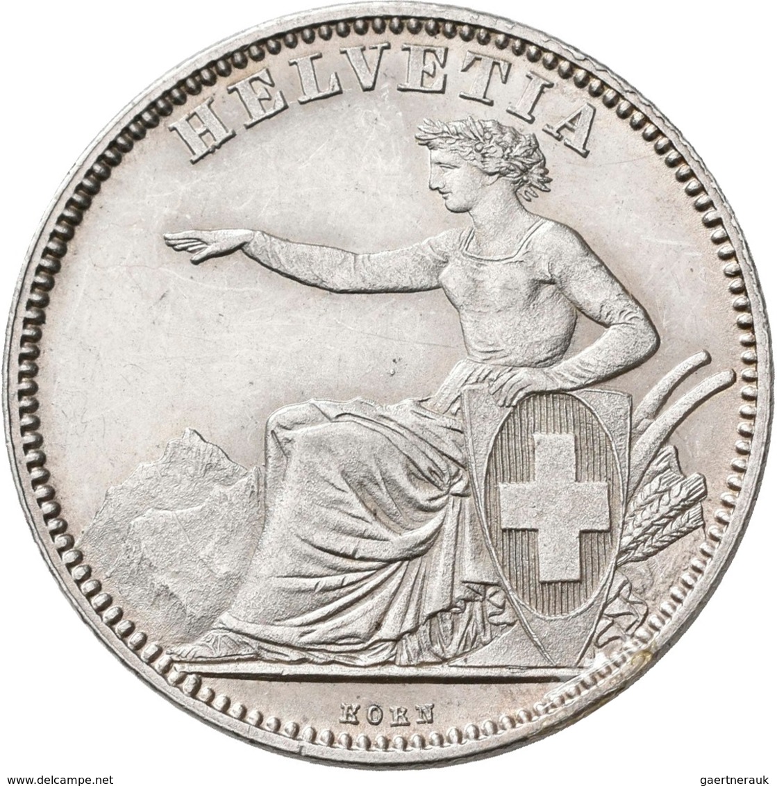 Schweiz: Eidgenossenschaft: 2 Franken 1862, HMZ 2-1201d, Vorzüglich+. - Autres & Non Classés