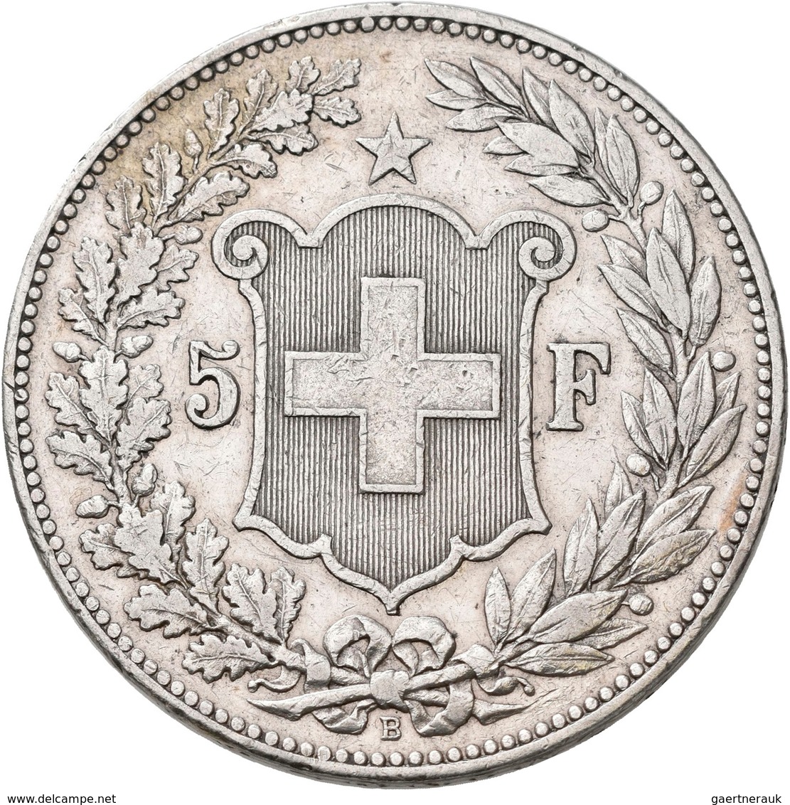 Schweiz: Eidgenossenschaft: 5 Franken 1889 B. 24,93 G, HMZ 2-1198b, Sehr Schön. - Autres & Non Classés
