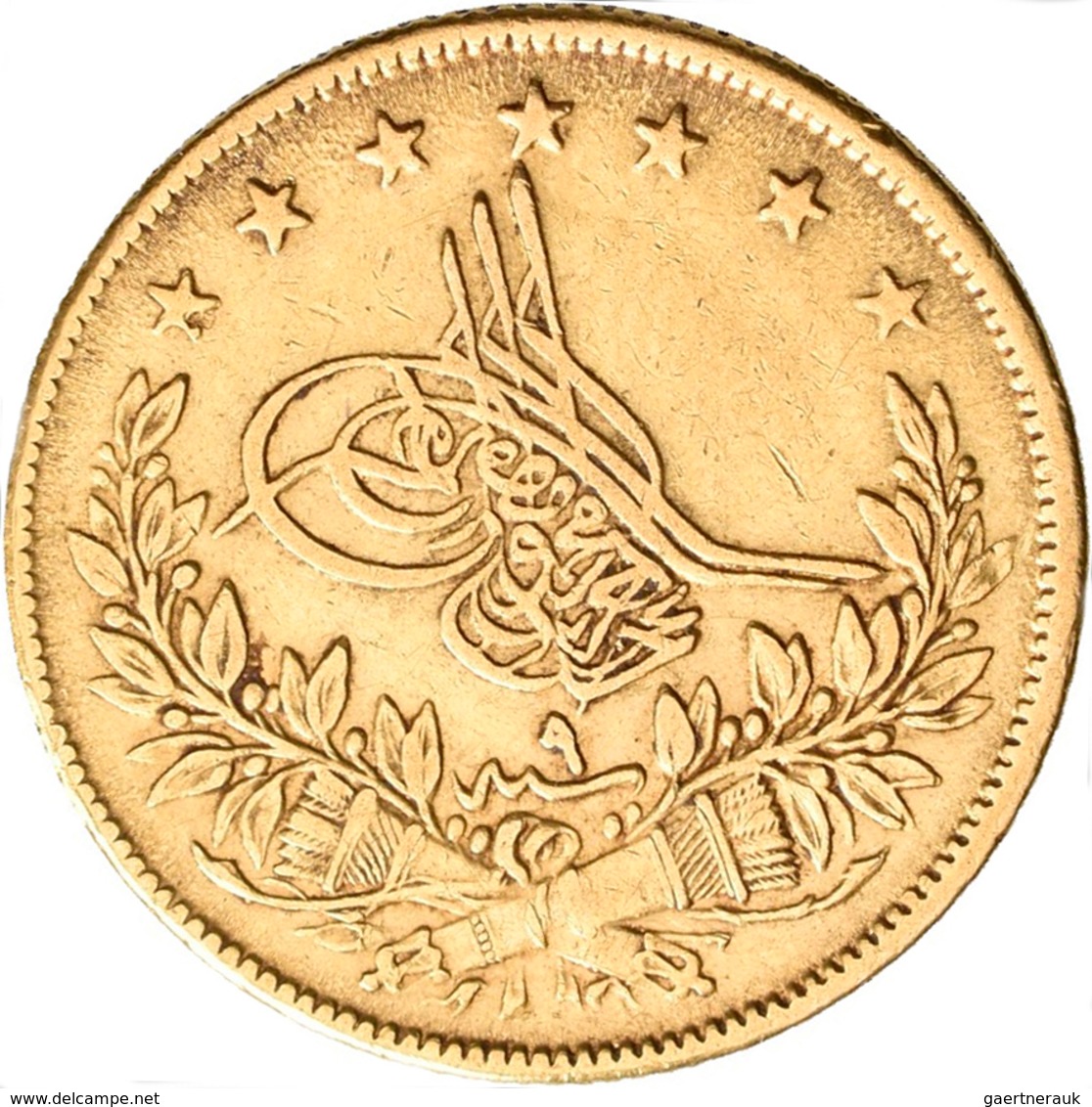 Türkei - Anlagegold: Abdul Aziz 1861-1876 (1277-1293 AH): 100 Kurush 1869 (AH 1277, Jahr 9), KM# 696 - Turquie