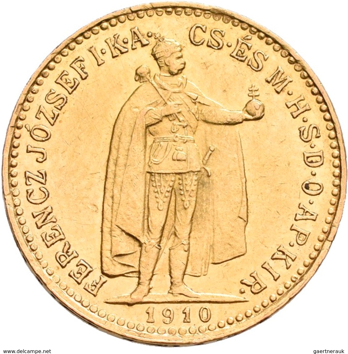 Ungarn - Anlagegold: Franz Joseph I. 1848-1916: 10 Kronen / Korona 1910, KM# 485, Friedberg 252. 3,3 - Ungarn