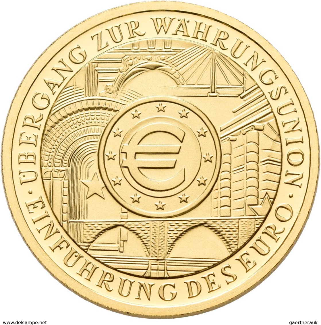 Deutschland - Anlagegold: 100 Euro 2002 Währungsunion (J), In Originalkapsel Und Etui, Mit Zertifika - Allemagne