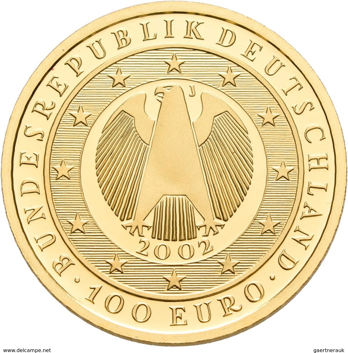 Deutschland - Anlagegold: 100 Euro 2002 Währungsunion (J), In Originalkapsel Und Etui, Mit Zertifika - Allemagne
