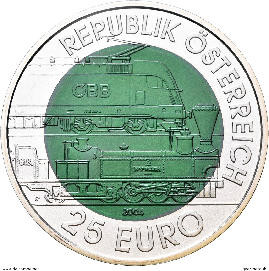 Österreich: 25 Euro 2004 150 Jahre Semmeringbahn. Silber-Niob-Legierung. KM# 3109. Lose. - Autriche