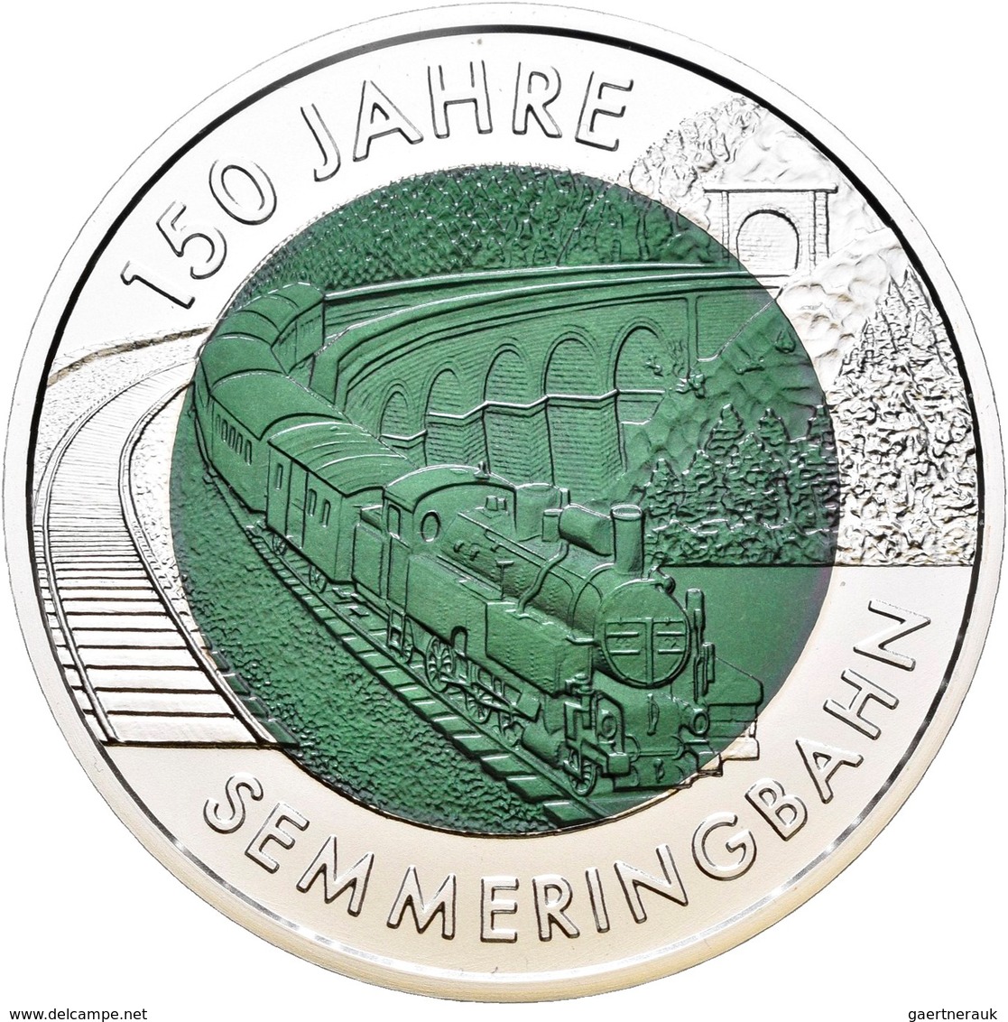 Österreich: 25 Euro 2004 150 Jahre Semmeringbahn. Silber-Niob-Legierung. KM# 3109. Lose. - Oesterreich