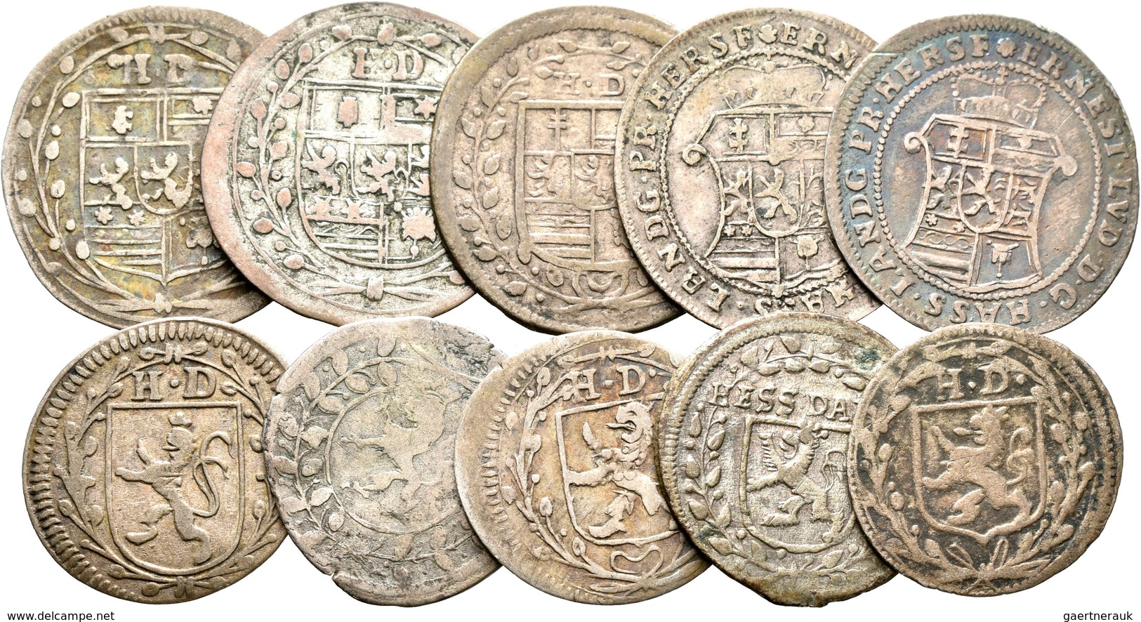 Altdeutschland Und RDR Bis 1800: Hessen, Lot 10 Diverse Münzen, Albus Und Kreuzer, Nicht Näher Besti - Autres & Non Classés
