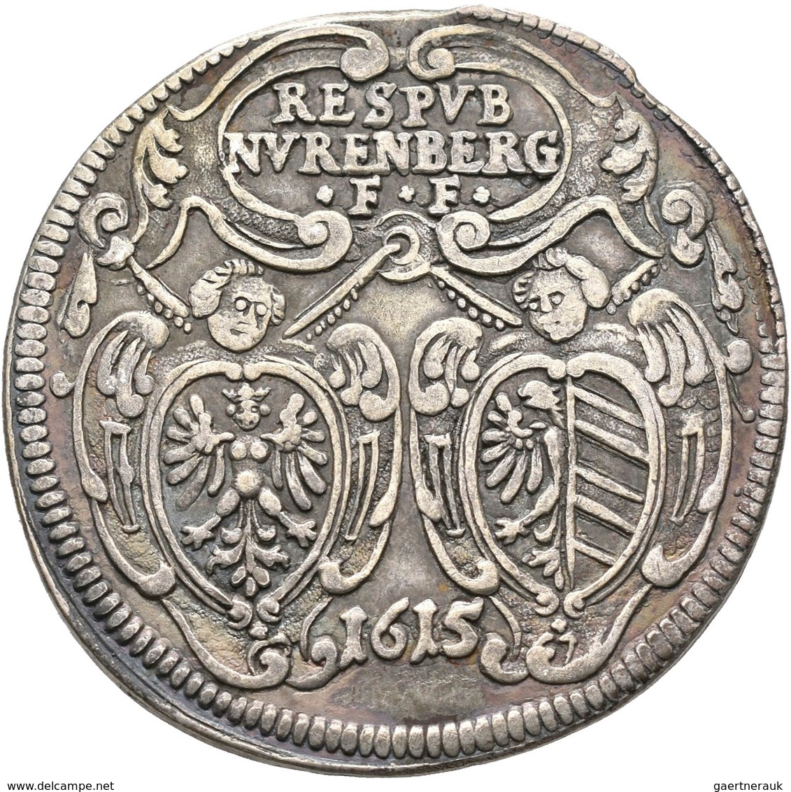 Altdeutschland Und RDR Bis 1800: Nürnberg: ½ Guldiner 1615, Mit Titel Matthias II., Vgl. Kellner 161 - Autres & Non Classés