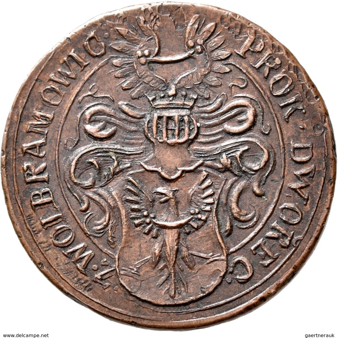 Haus Habsburg: Böhmen, Cu-Rechenpfennig 1592, 25 Mm, 4,62 G. PROK DWOREC Z WOLBRAMOWIC // ANNA WOSTR - Autres – Europe