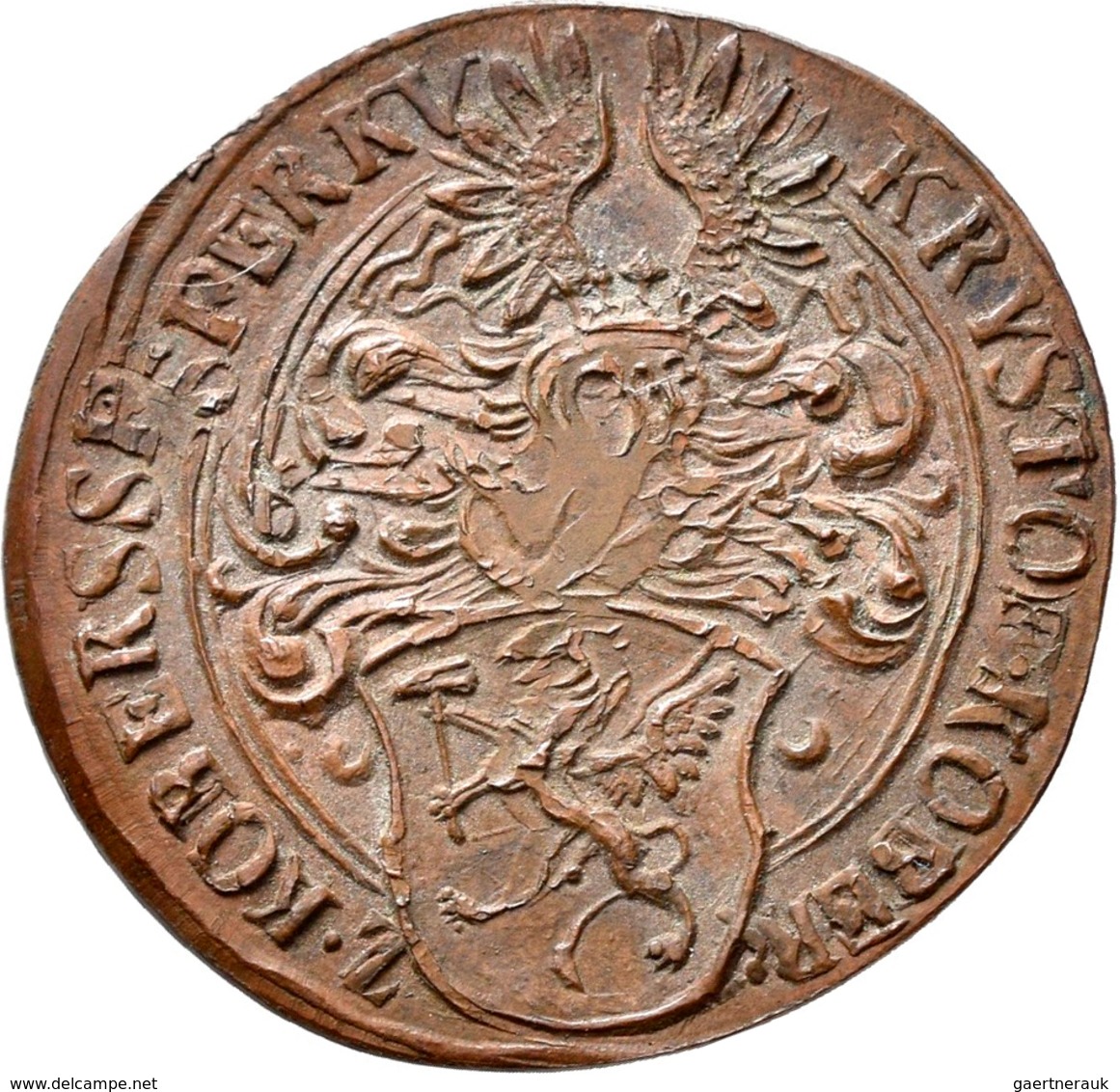 Haus Habsburg: Böhmen, Cu-Rechenpfennig 1619, 24 Mm, 3,16 G. KRVSTOF KOBER Z KOBERSSBERKV // IAN THE - Autres – Europe