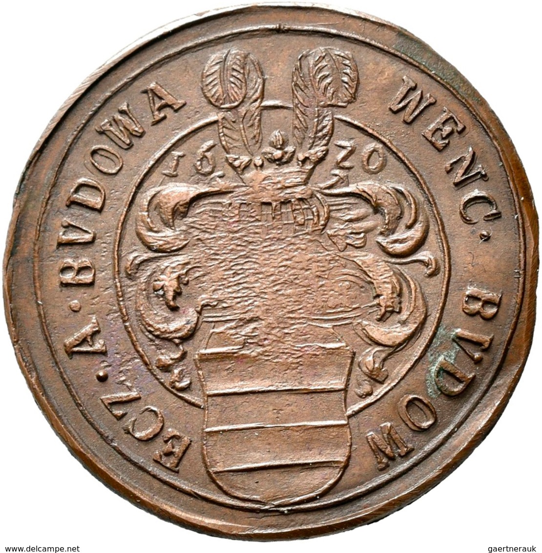 Haus Habsburg: Böhmen, Cu-Rechenpfennig 1620, 25 Mm, 2,13 G. WENC BVDOWECZ A BVDOWA // WACZLAW WILYM - Autres – Europe