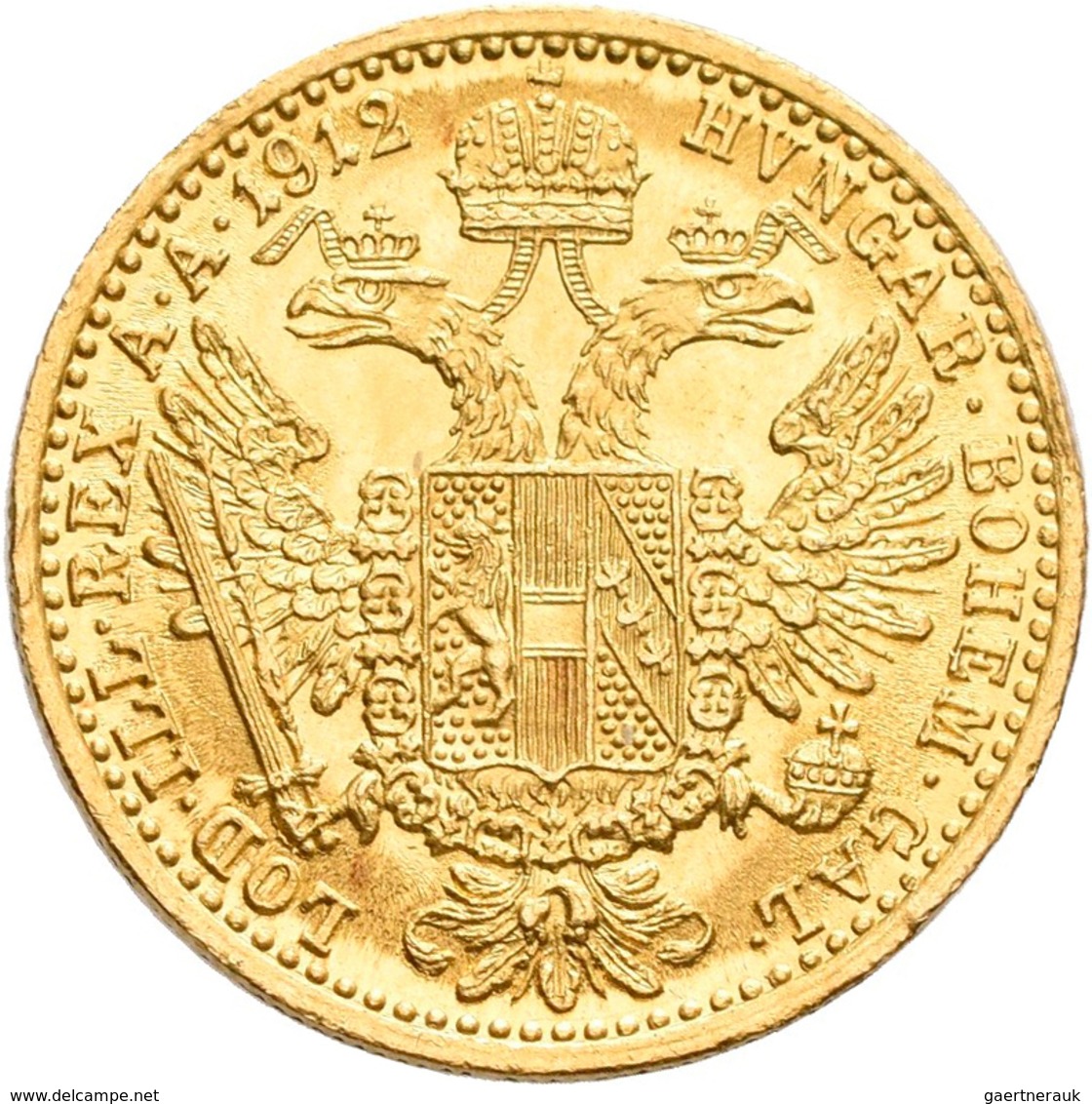 Haus Habsburg: Franz Joseph I. 1848-1916: Dukat 1912, KM# 2267, Friedberg 493. 3,49 G, 986/1000 Gold - Autres – Europe