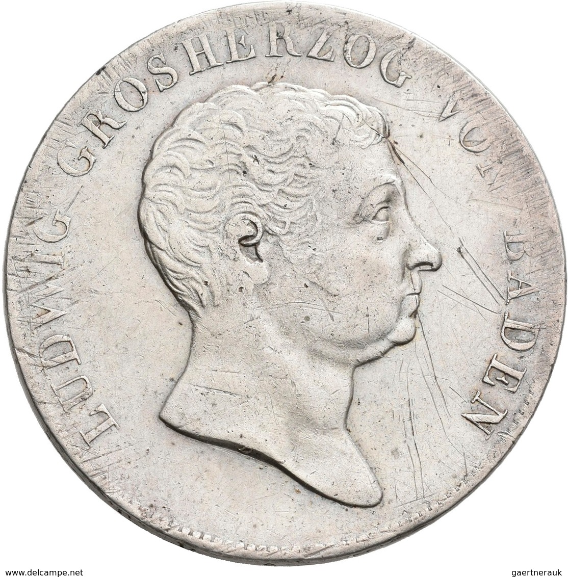 Baden: Ludwig 1818-1830: 1 Gulden 1821, AKS 55, Jaeger 31, Fast Vorzüglich. - Autres & Non Classés