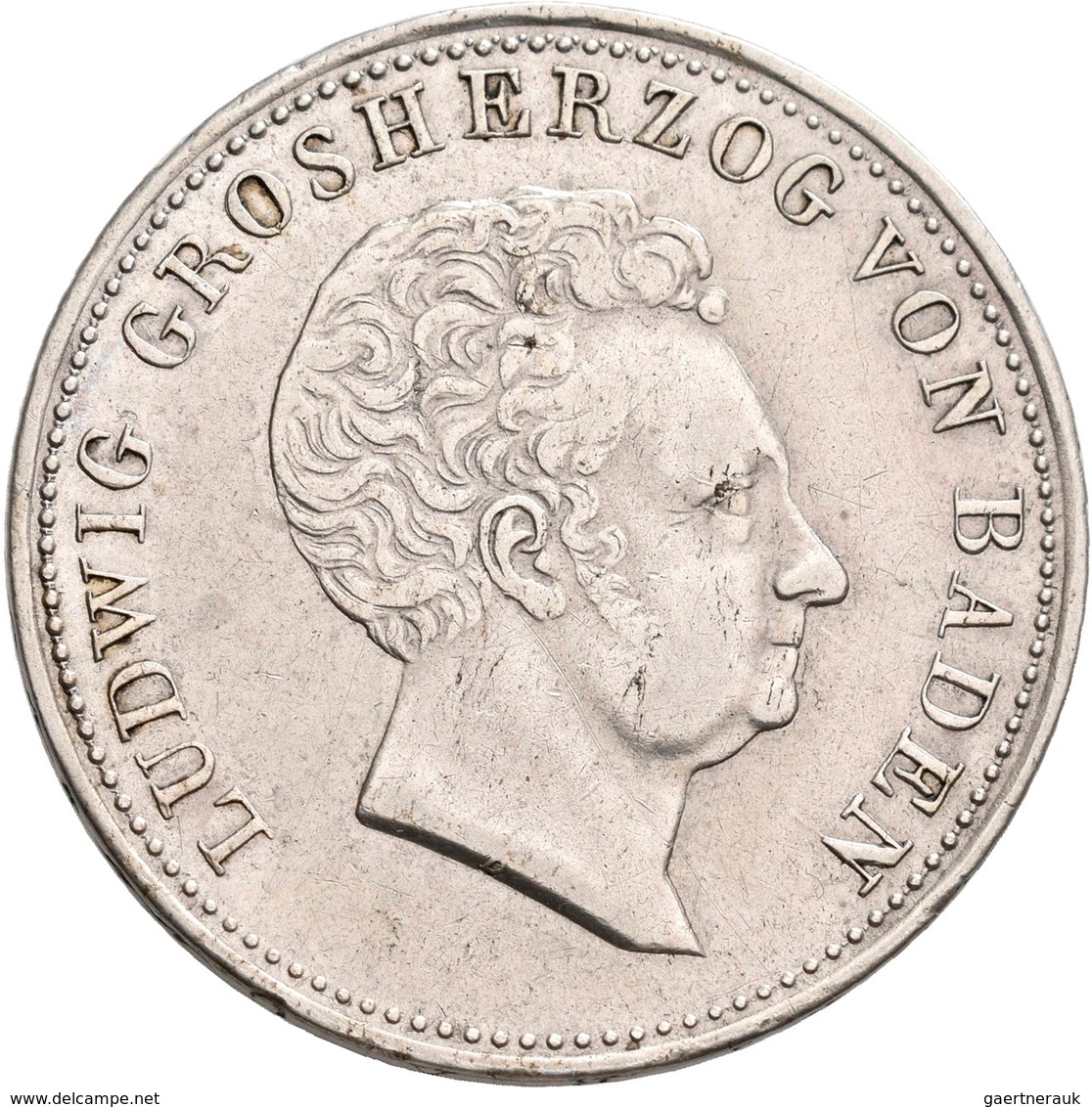 Baden: Ludwig 1818-1830: Gulden (sog. Kraushaar-Gulden) 1826, AKS 56, Jäger 35, Leicht Justiert, Kra - Autres & Non Classés