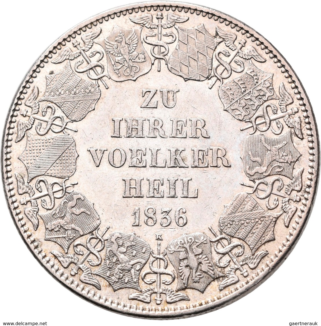 Baden: Karl Leopold Friedrich 1830-1852: Zollvereins-Kronentaler 1836, AKS 87, Jaeger 51, Kleine Kra - Autres & Non Classés