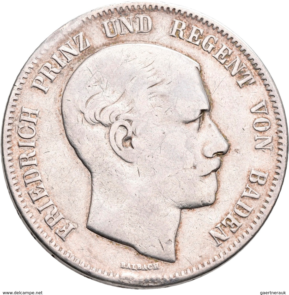 Baden: Friedrich I. 1852-1907: Vereinsdoppeltaler 1854, AKS 114, Jaeger, Henkelspur, Schön-sehr Schö - Autres & Non Classés