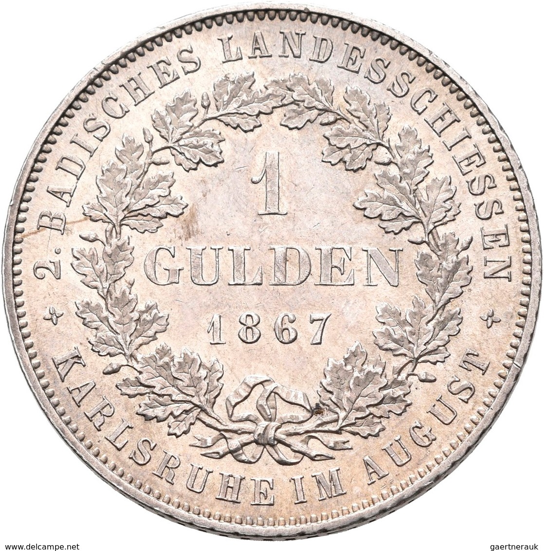 Baden: Friedrich I. 1852-1907: Lot 2 Stück; Gedenkgulden 1867, 2. Badisches Landesschiessen Karlsruh - Autres & Non Classés