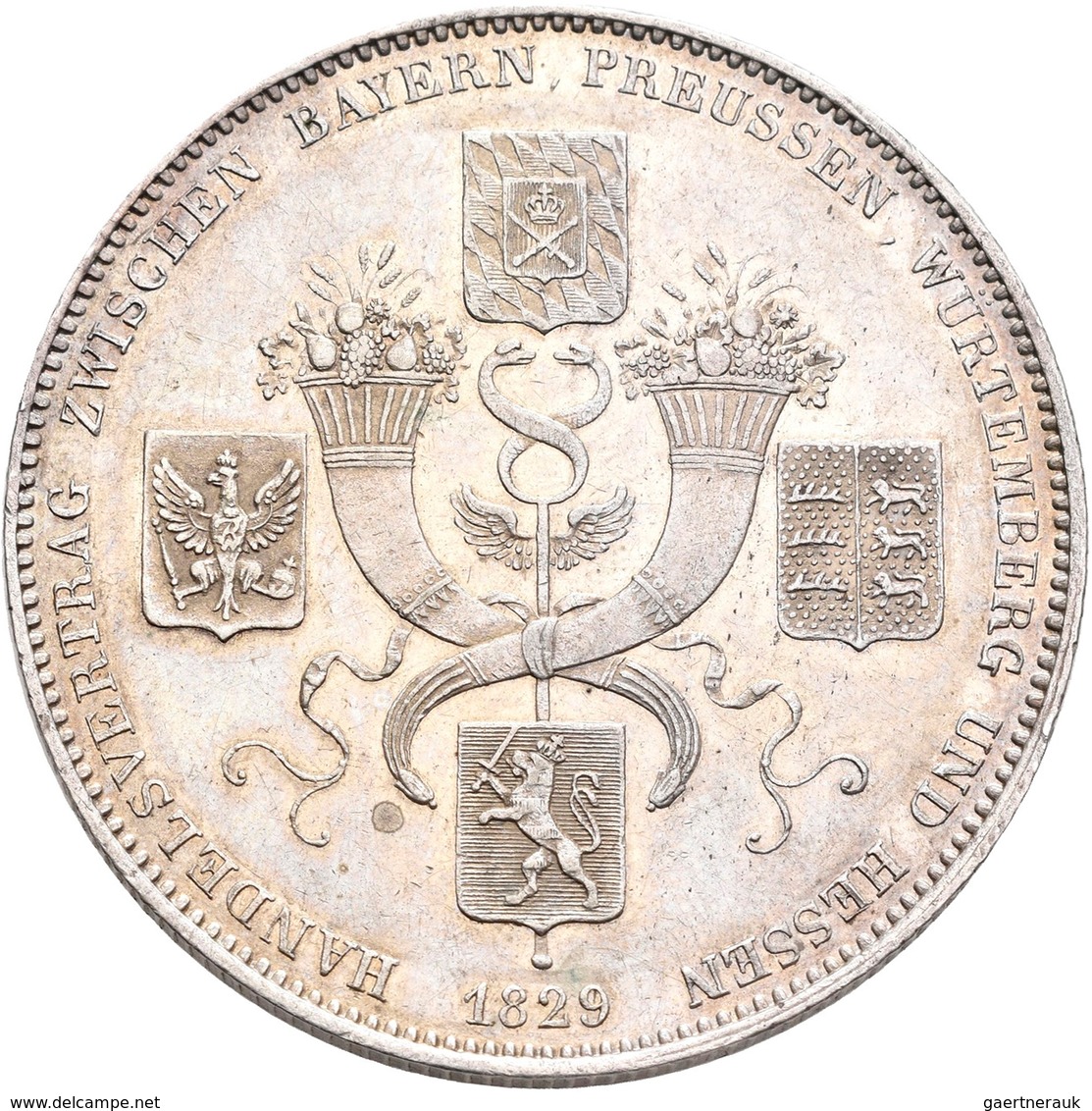Bayern: Ludwig I. 1825-1848: Geschichtstaler 1829, Handelsvertrag, AKS 124, Jaeger 39 - Autres & Non Classés